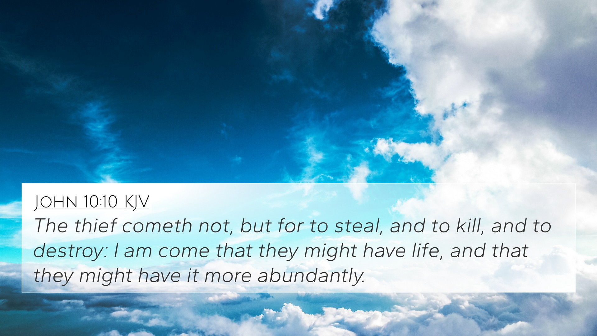 John 10:10 Bible Commentary